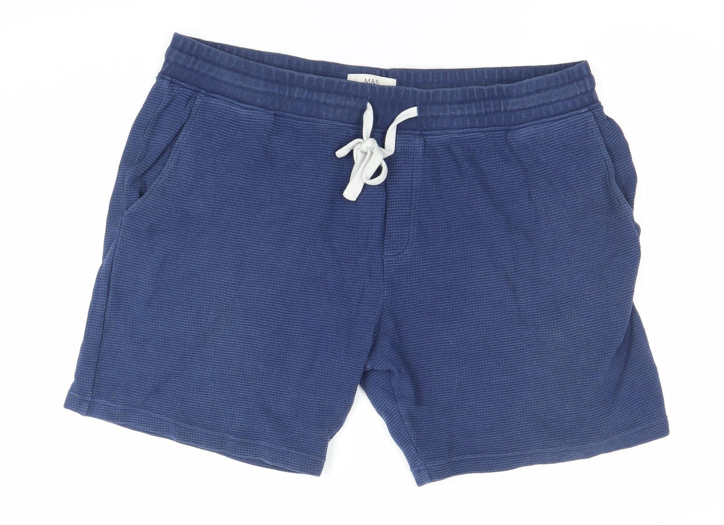 Marks and Spencer Mens Blue XL Regular Fit Sweat Shorts