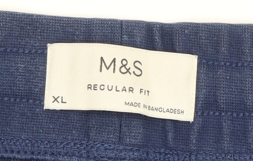 Marks and Spencer Mens Blue XL Regular Fit Sweat Shorts