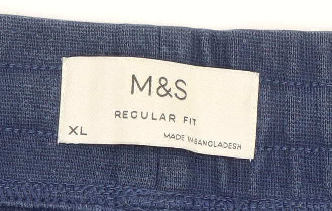 Marks and Spencer Mens Blue XL Regular Fit Sweat Shorts