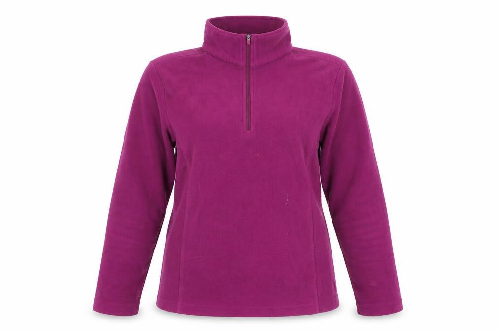 Front view of Lands' End Women's Purple Fleece Pullover Sweatshirt, size S