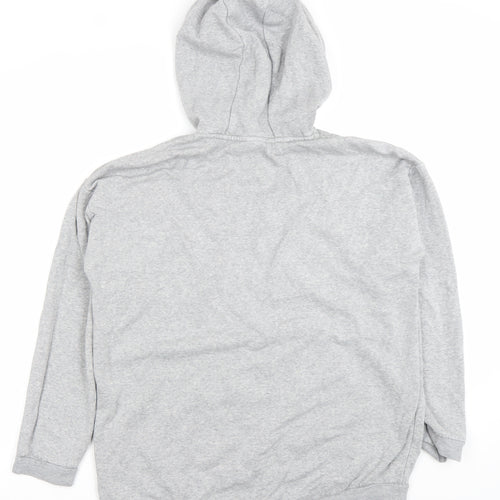 Adidas Women Grey Pullover Hoodie XL Logo Cotton Blend Casual