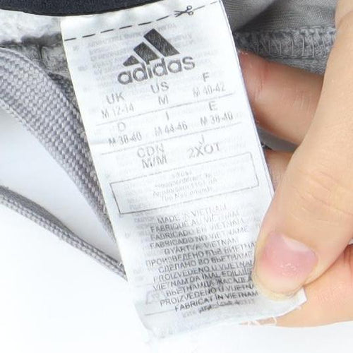Adidas Women Grey Pullover Hoodie XL Logo Cotton Blend Casual