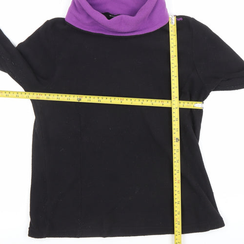 Quechua Womens Black & Purple Fleece Pullover Sweatshirt Size M