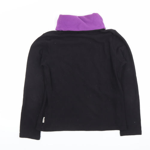 Quechua Womens Black & Purple Fleece Pullover Sweatshirt Size M