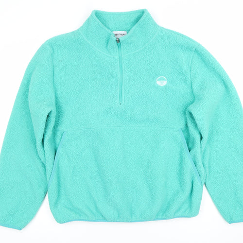 West Quay Women’s Turquoise Fleece 1/4 Zip Pullover Sweatshirt Size 16