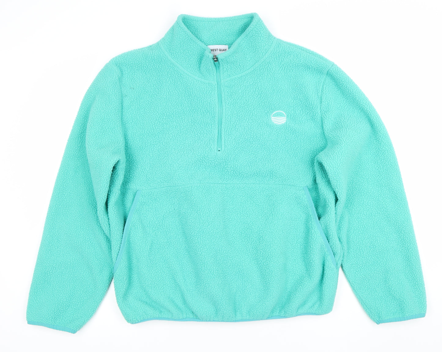 West Quay Women’s Turquoise Fleece 1/4 Zip Pullover Sweatshirt Size 16