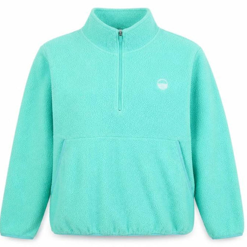 West Quay Women’s Turquoise Fleece 1/4 Zip Pullover Sweatshirt Size 16
