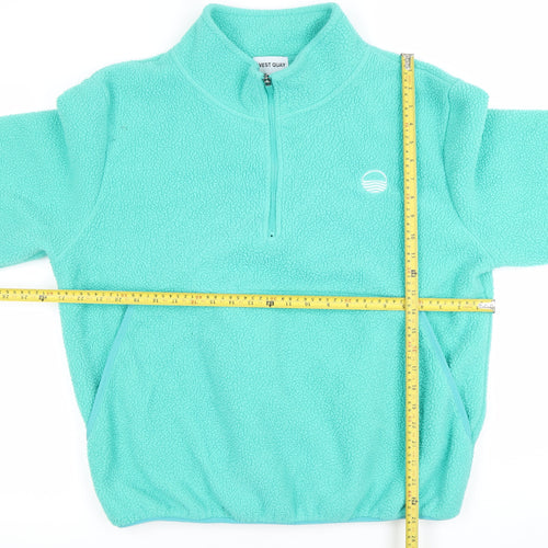 West Quay Women’s Turquoise Fleece 1/4 Zip Pullover Sweatshirt Size 16