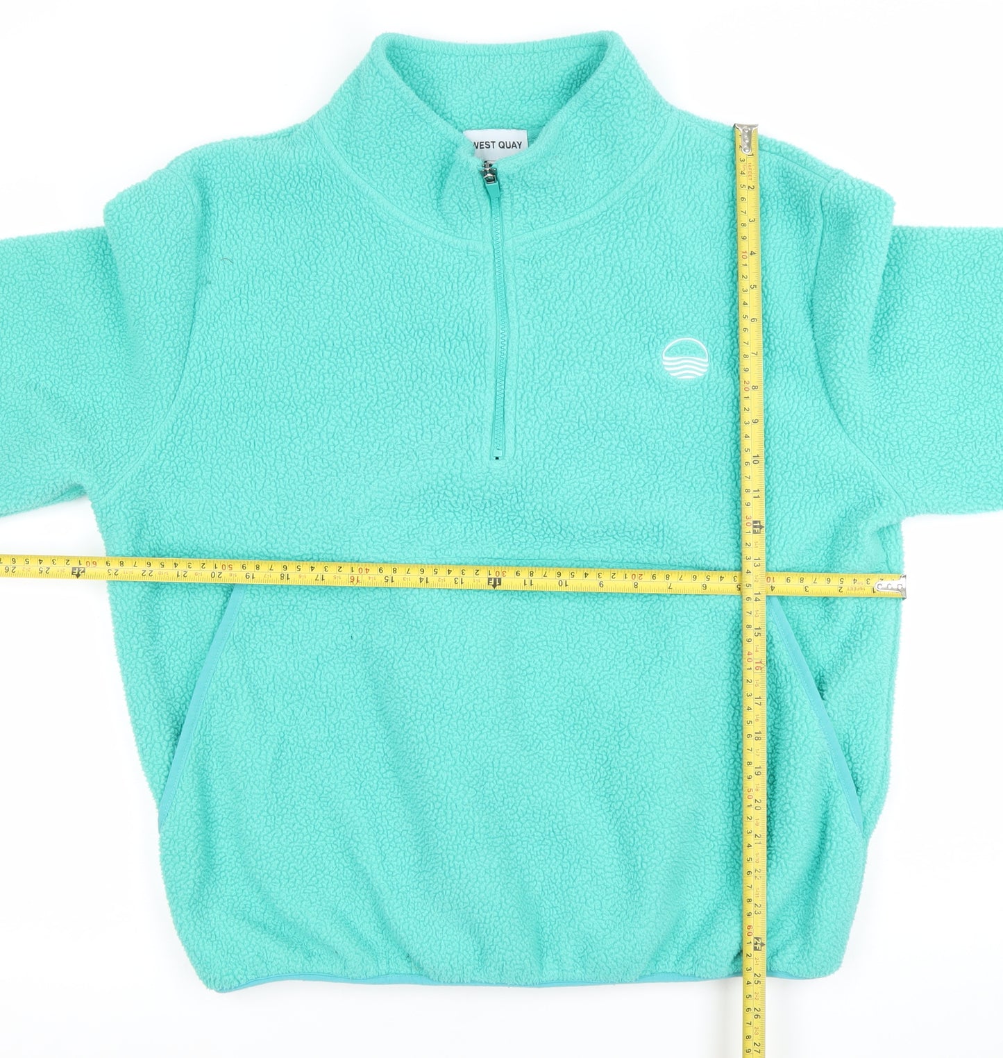 West Quay Women’s Turquoise Fleece 1/4 Zip Pullover Sweatshirt Size 16