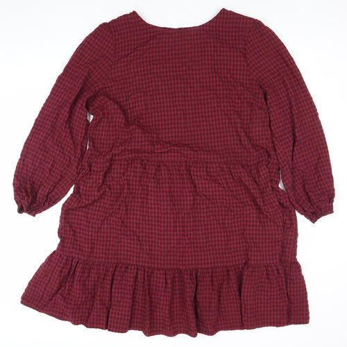 Friends Like These Women’s Red Check Long Sleeve A-Line Dress UK 18