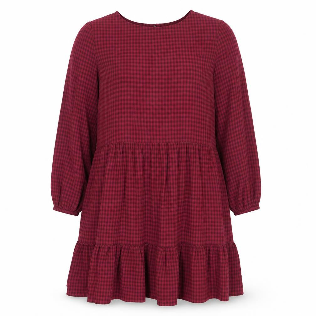 Friends Like These Women’s Red Check Long Sleeve A-Line Dress UK 18