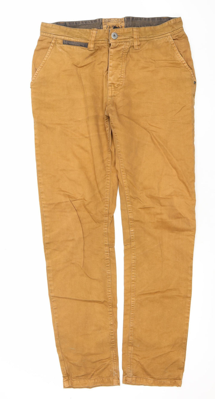 Denim Co Men's Brown Straight Jeans 37x32 Regular Fit Heavy Wash