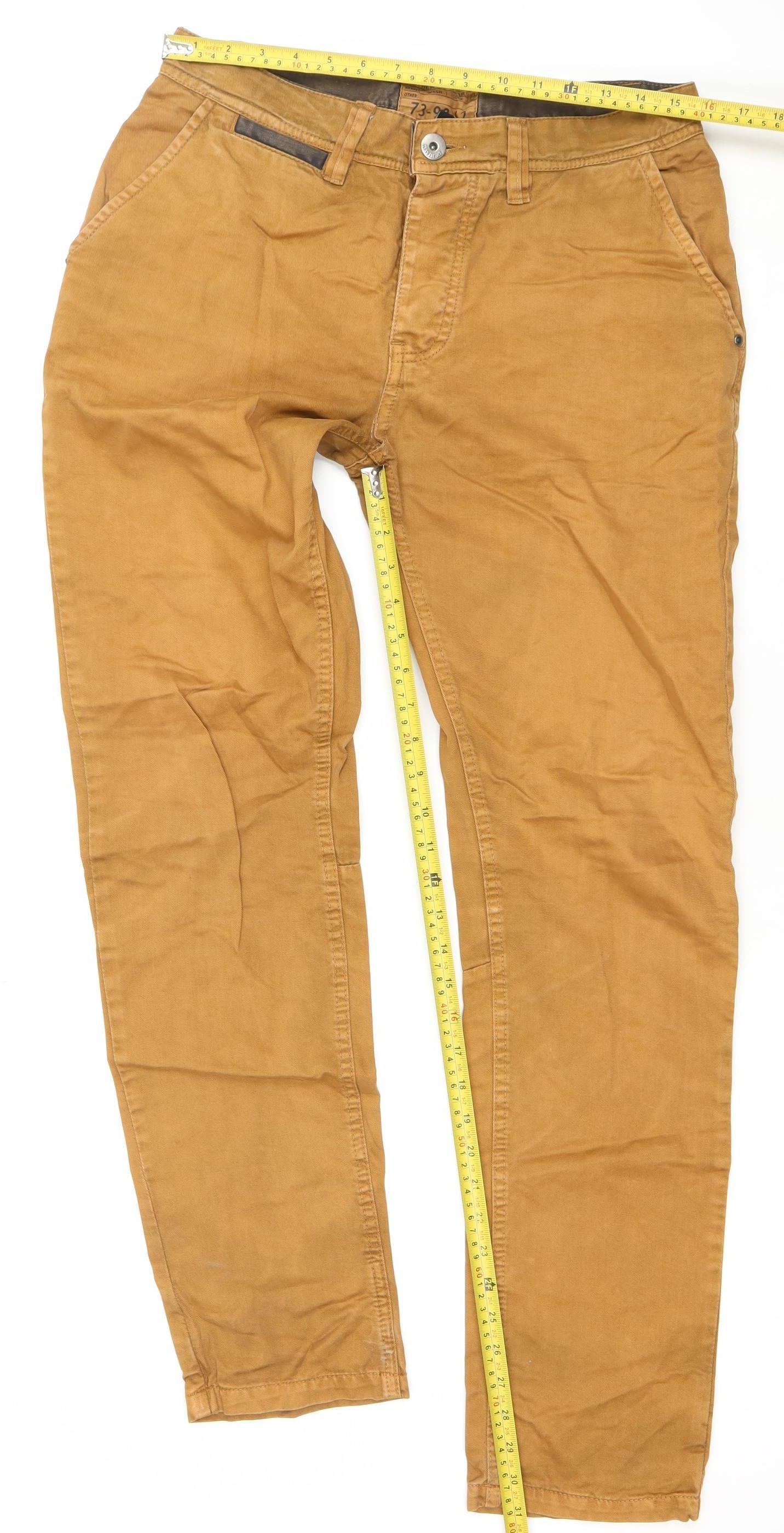 Denim Co Men's Brown Straight Jeans 37x32 Regular Fit Heavy Wash