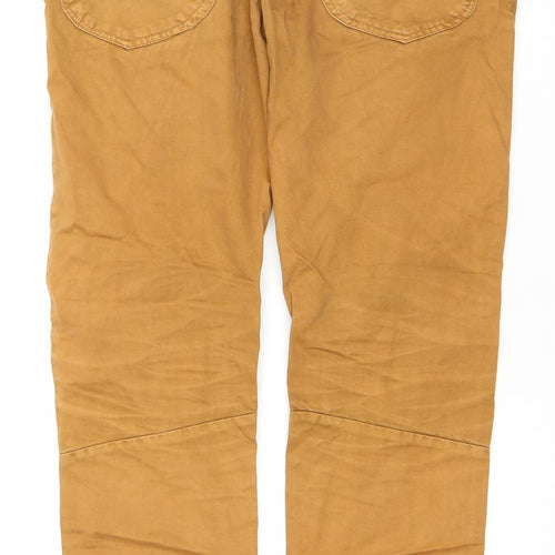 Denim Co Men's Brown Straight Jeans 37x32 Regular Fit Heavy Wash