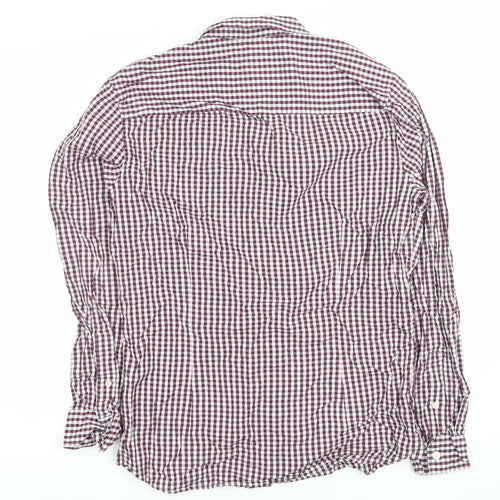 Lyle & Scott Men's Red Check Slim Fit Long Sleeve Button-Up Shirt M
