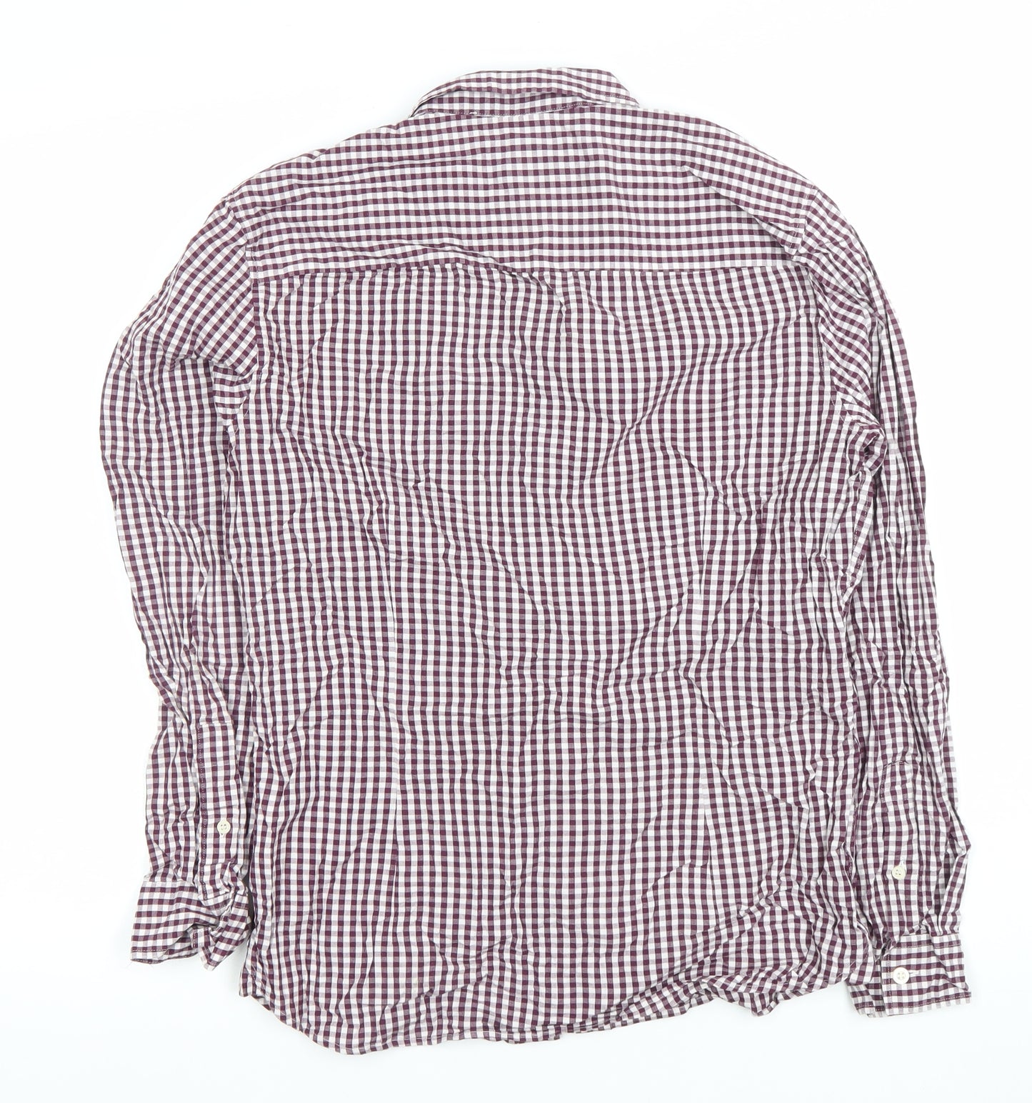 Lyle & Scott Men's Red Check Slim Fit Long Sleeve Button-Up Shirt M