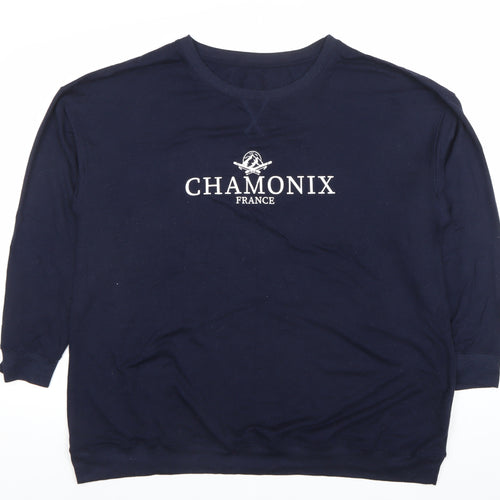 Dunnes Stores Womens Navy Chamonix France Pullover Sweatshirt Large