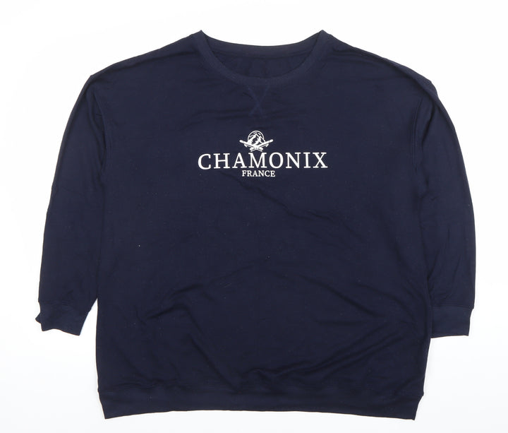 Dunnes Stores Womens Navy Chamonix France Pullover Sweatshirt Large