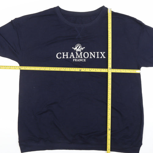 Dunnes Stores Womens Navy Chamonix France Pullover Sweatshirt Large