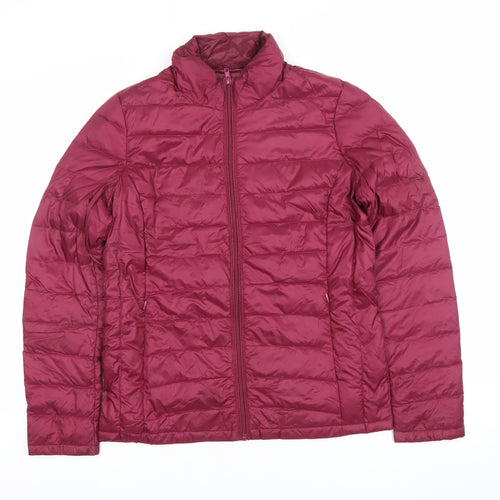 Coercion London Women's Red Puffer Jacket Size 12 Lightweight Down