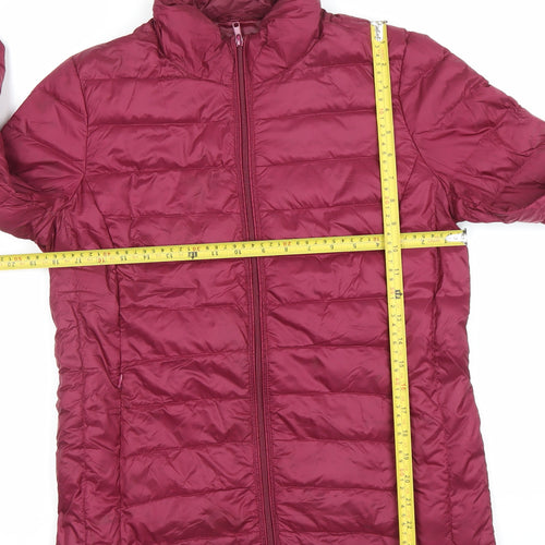 Coercion London Women's Red Puffer Jacket Size 12 Lightweight Down