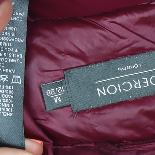Coercion London Women's Red Puffer Jacket Size 12 Lightweight Down
