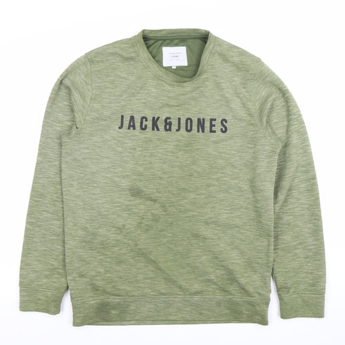Jack & Jones Core Men's Green Sweatshirt M Crew Neck Long Sleeve