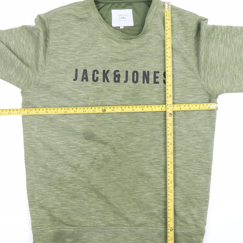 Jack & Jones Core Men's Green Sweatshirt M Crew Neck Long Sleeve