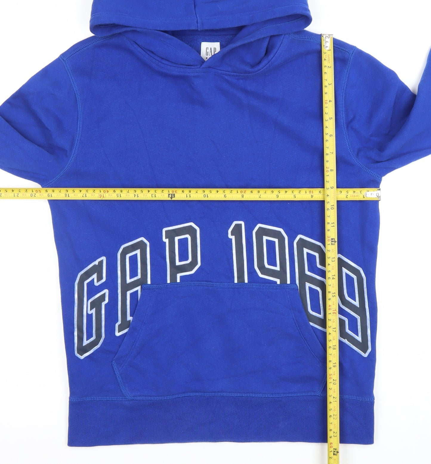GAP Kids Boys Blue Pullover Hoodie Size XXL 160cm Cotton Graphic Print
