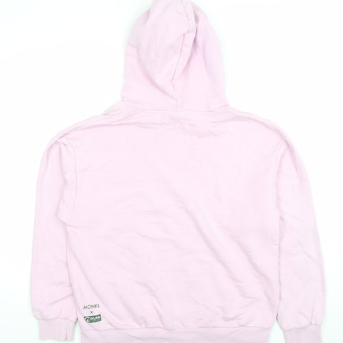 Monki Women's Pink Pullover Hoodie Small Cotton-Poly Equality Print