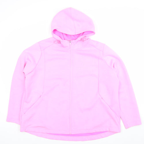Dunnes Stores Women Bright Pink Full Zip Hoodie XL Polyester Blend