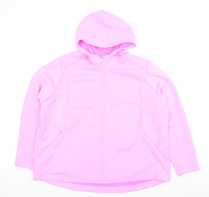 Dunnes Stores Women Bright Pink Full Zip Hoodie XL Polyester Blend