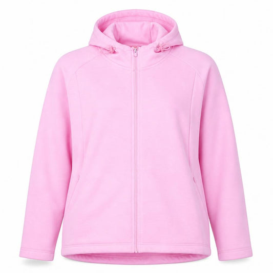 Front view of Dunnes Women Bright Pink Full Zip Hoodie XL Polyester Blend