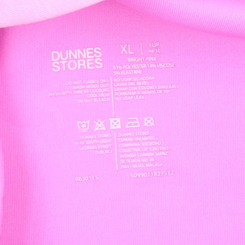 Dunnes Stores Women Bright Pink Full Zip Hoodie XL Polyester Blend