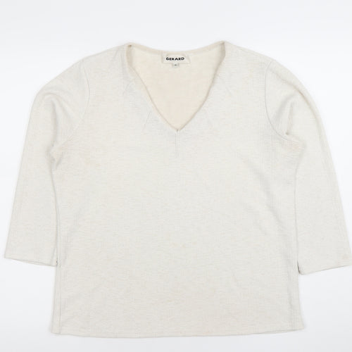 Gerard Women's Ivory V-Neck 3/4 Sleeve Stretch Top Size 16
