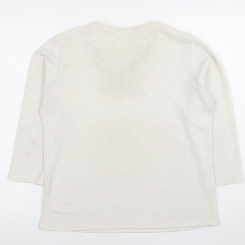 Gerard Women's Ivory V-Neck 3/4 Sleeve Stretch Top Size 16