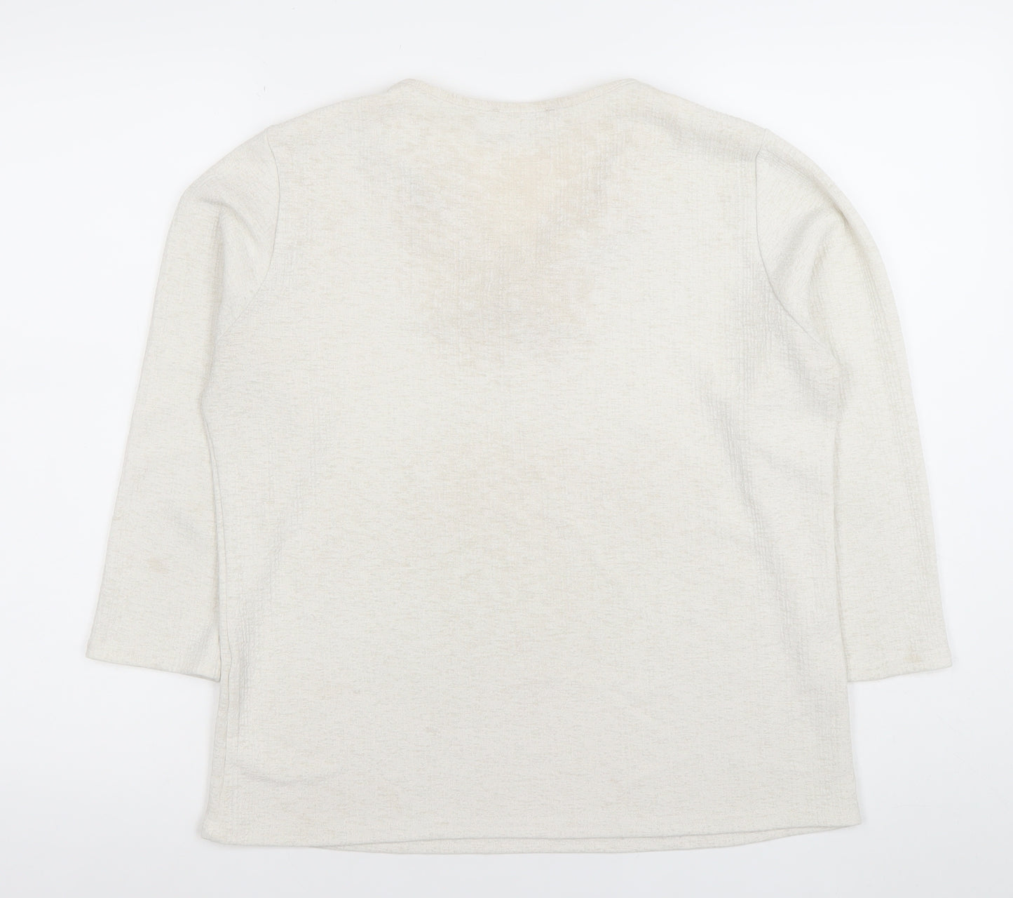 Gerard Women's Ivory V-Neck 3/4 Sleeve Stretch Top Size 16