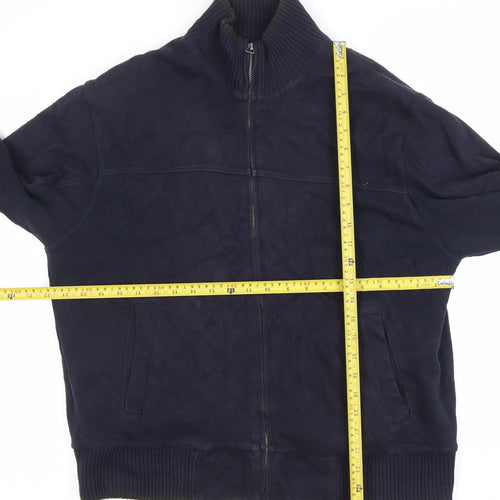 Marks and Spencer Blue Harbour Men's Blue Medium Cotton Bomber Jacket
