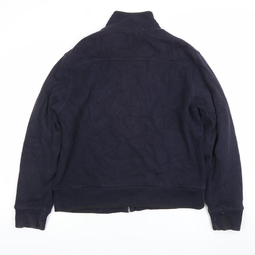 Marks and Spencer Blue Harbour Men's Blue Medium Cotton Bomber Jacket