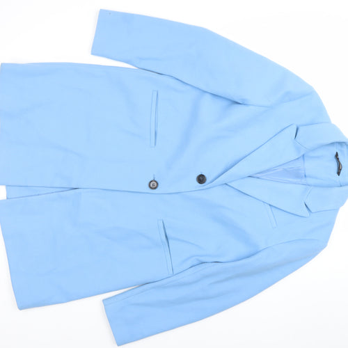 St. Bernard Women's Blue Polyester Mid-Length Overcoat Size 14