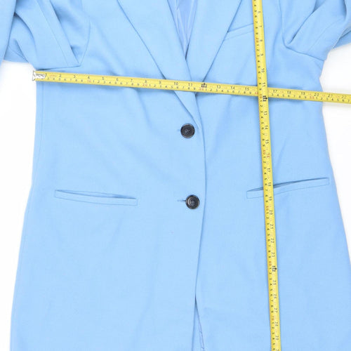 St. Bernard Women's Blue Polyester Mid-Length Overcoat Size 14