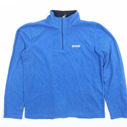 Regatta Men Blue Fleece Half Zip Pullover Sweatshirt Size M
