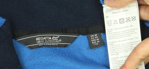 Regatta Men Blue Fleece Half Zip Pullover Sweatshirt Size M