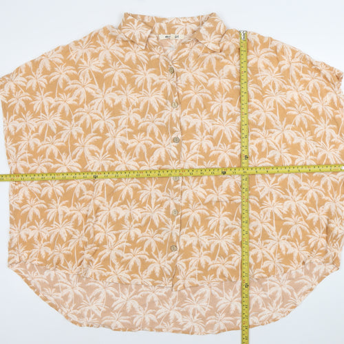 Rip Curl Womens Beige Tropical Button-Up Tunic Shirt M