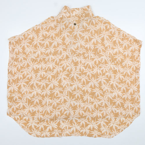 Rip Curl Womens Beige Tropical Button-Up Tunic Shirt M