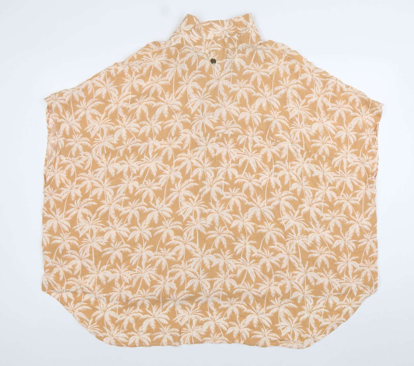 Rip Curl Womens Beige Tropical Button-Up Tunic Shirt M