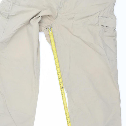 Marks and Spencer Men’s Beige Cargo Trousers 36W 31L Cotton Pockets