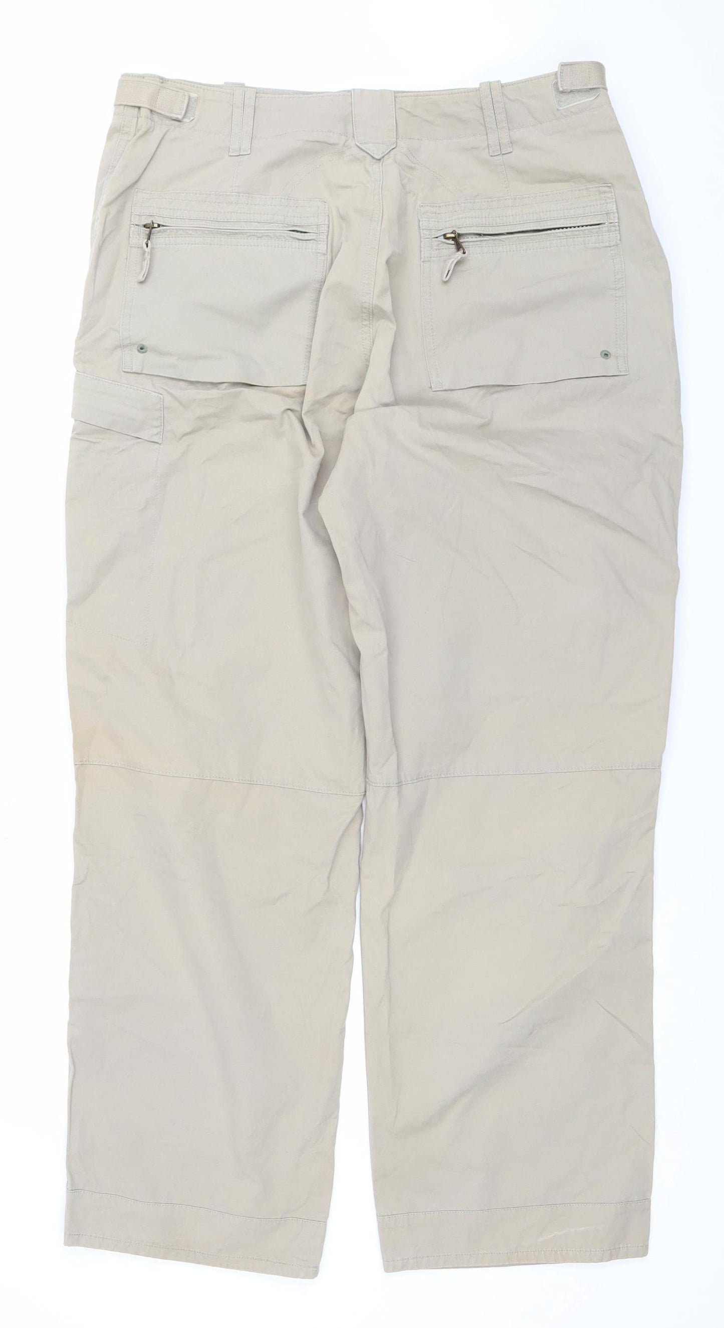 Marks and Spencer Men’s Beige Cargo Trousers 36W 31L Cotton Pockets