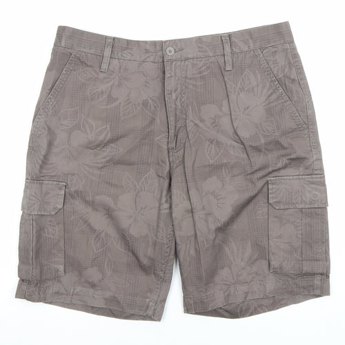 Maine New England Men's Brown Floral Cargo Shorts Size 36