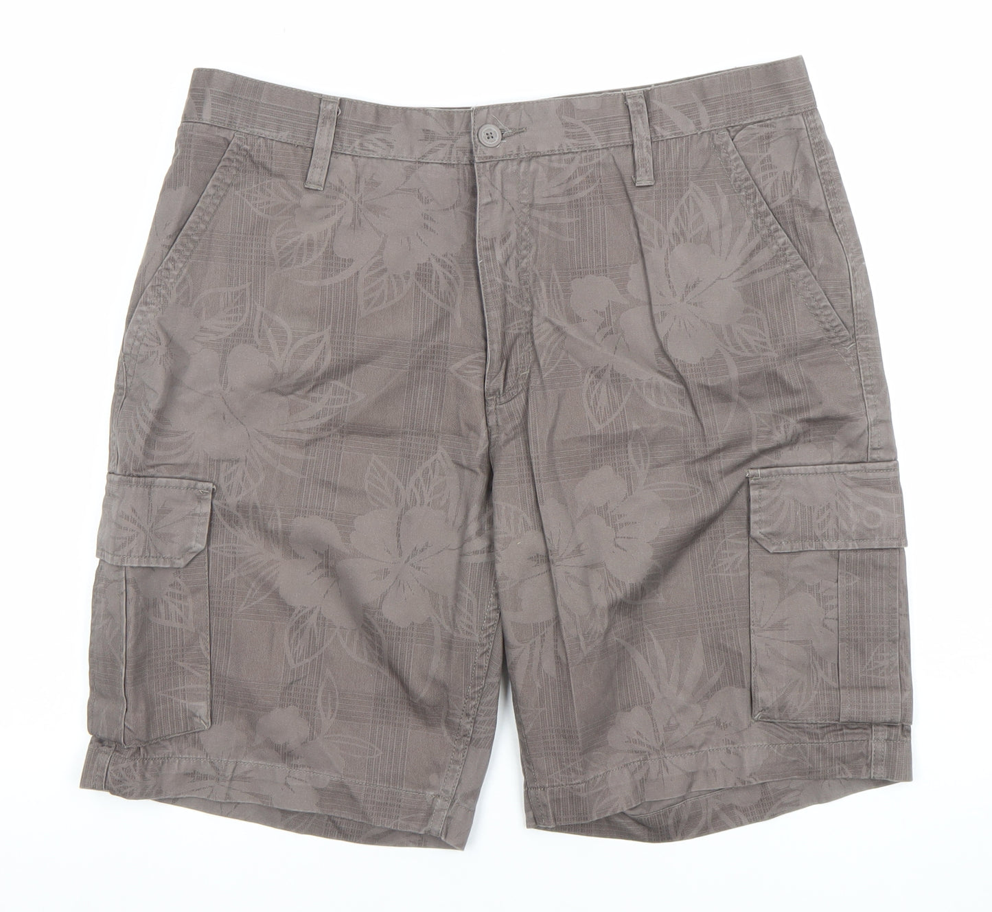 Maine New England Men's Brown Floral Cargo Shorts Size 36